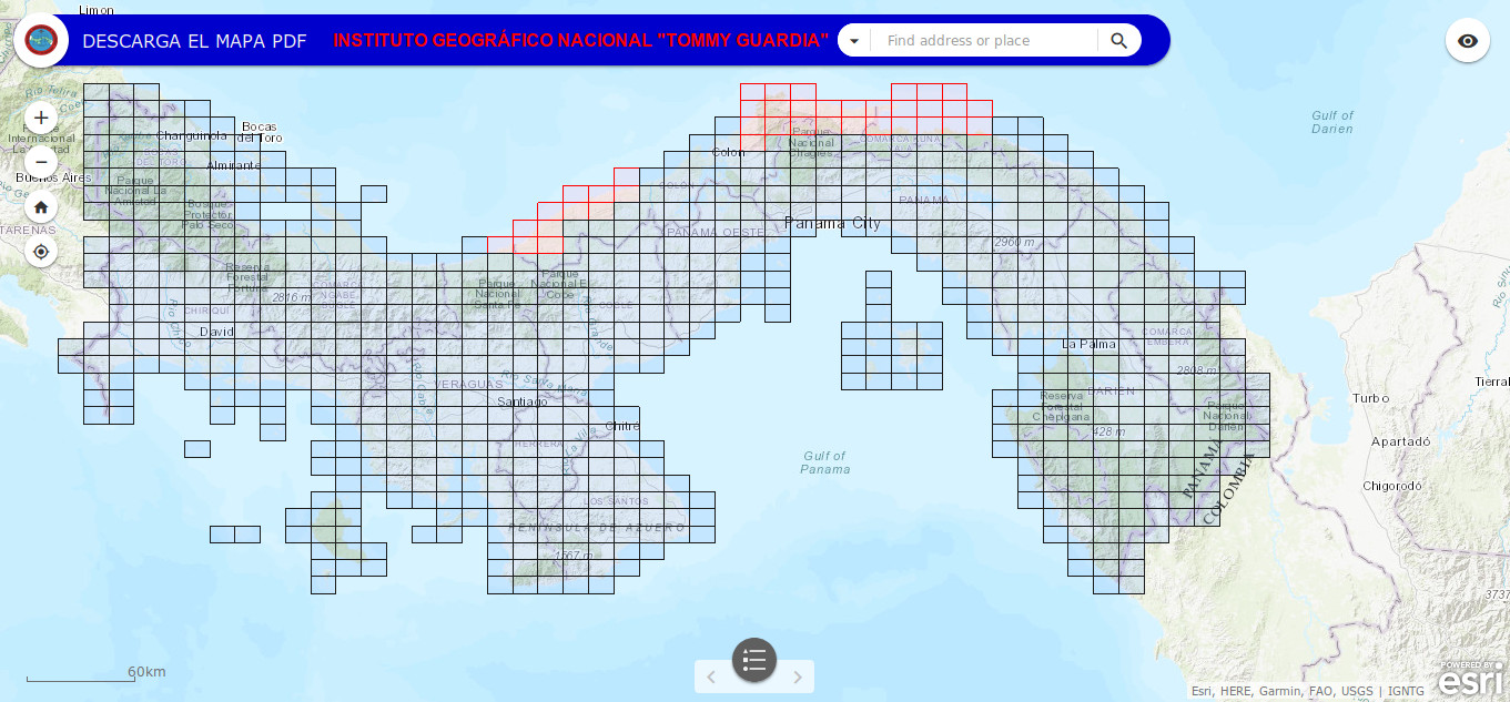 Página de descarga de la nueva cartografía de Panamá