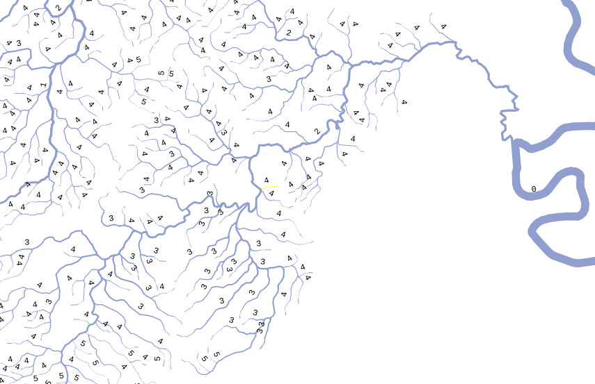 Value of the "AA_ORDEN" field in my rivers dataset.